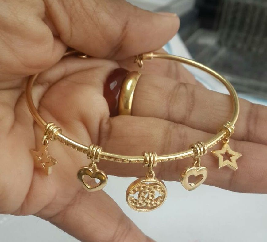 Bangle with Large Hanging Charms