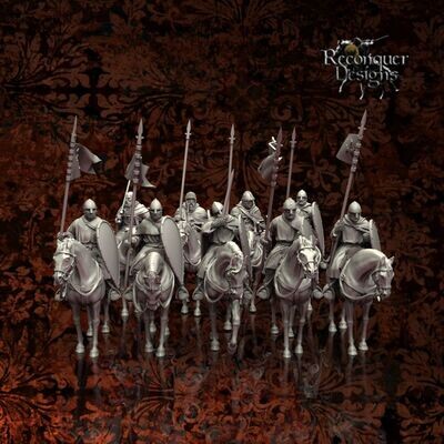 12th Century Military Order Knights Set with 5 or 9 | Reconquer Designs | 28mm oder 54mm