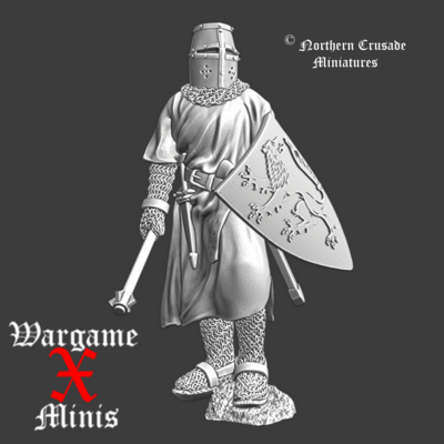 Medieval German knight with mace | 28mm | 54mm | Mounted medieval Knight