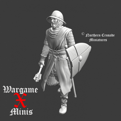 Medieval Teutonic sergeant - walking | 28mm | 54mm | Mounted medieval Knight