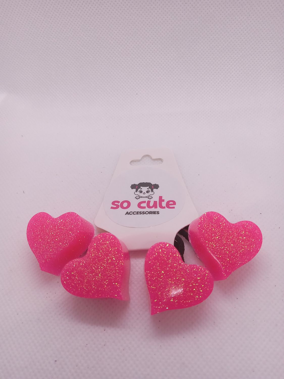 Bright Pink Glitter Hearts