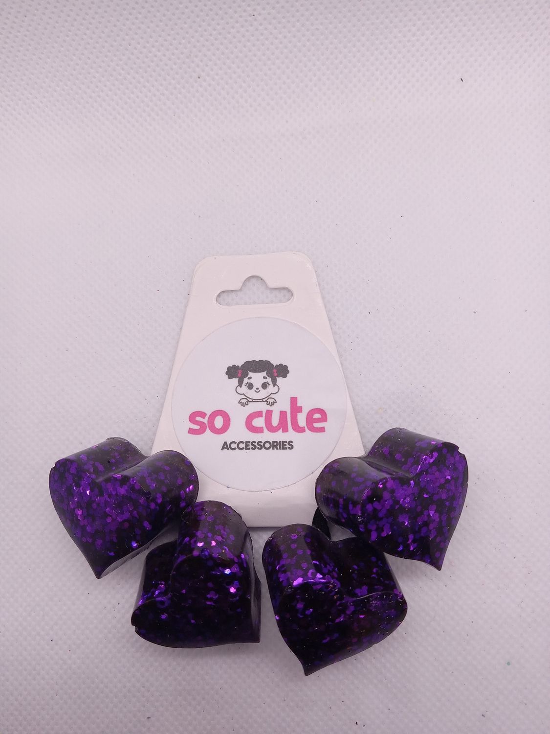 Purple Chunky Glitter Hearts