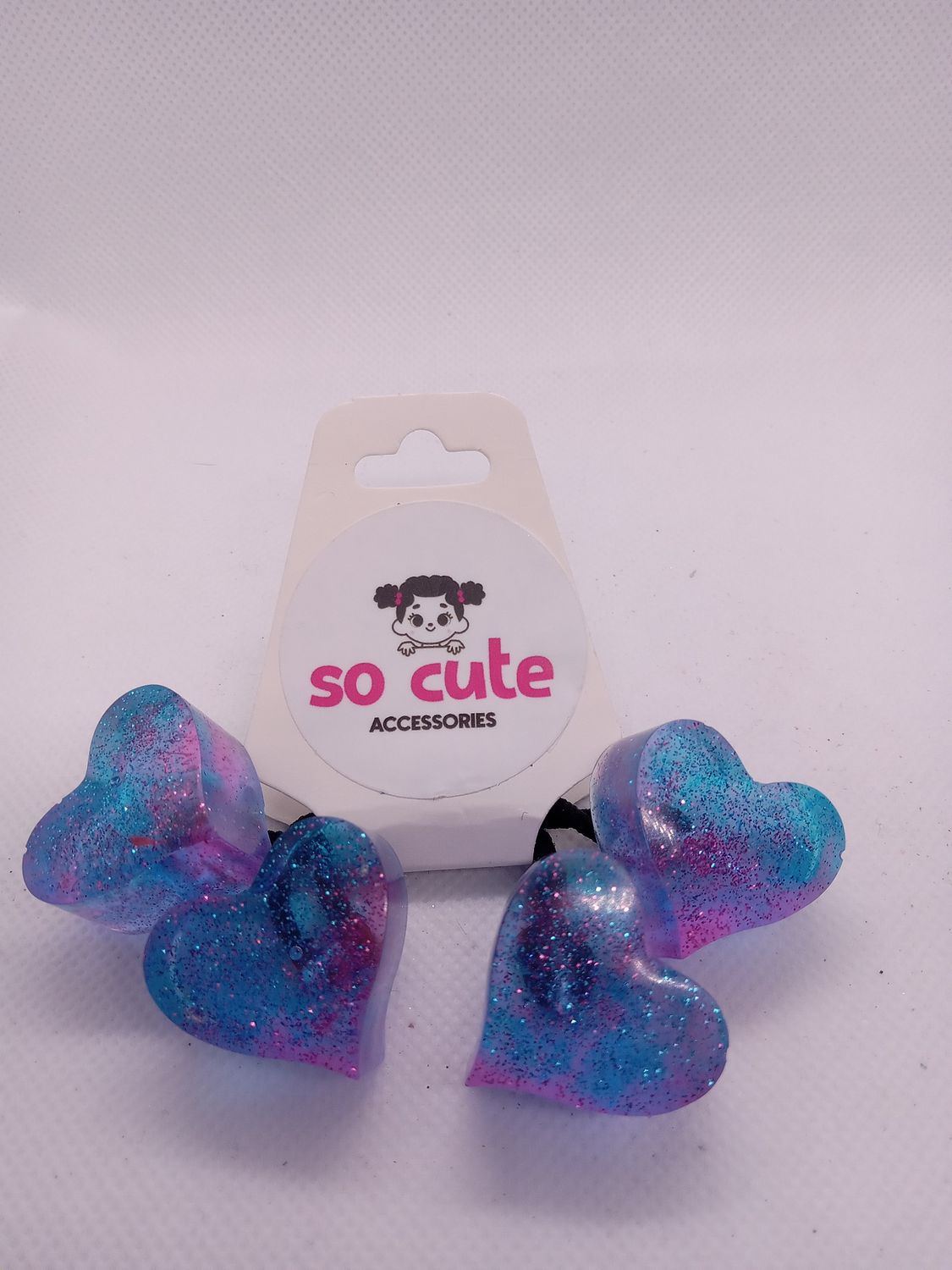 Pink &amp; Blue Mixed  Glitter Hearts