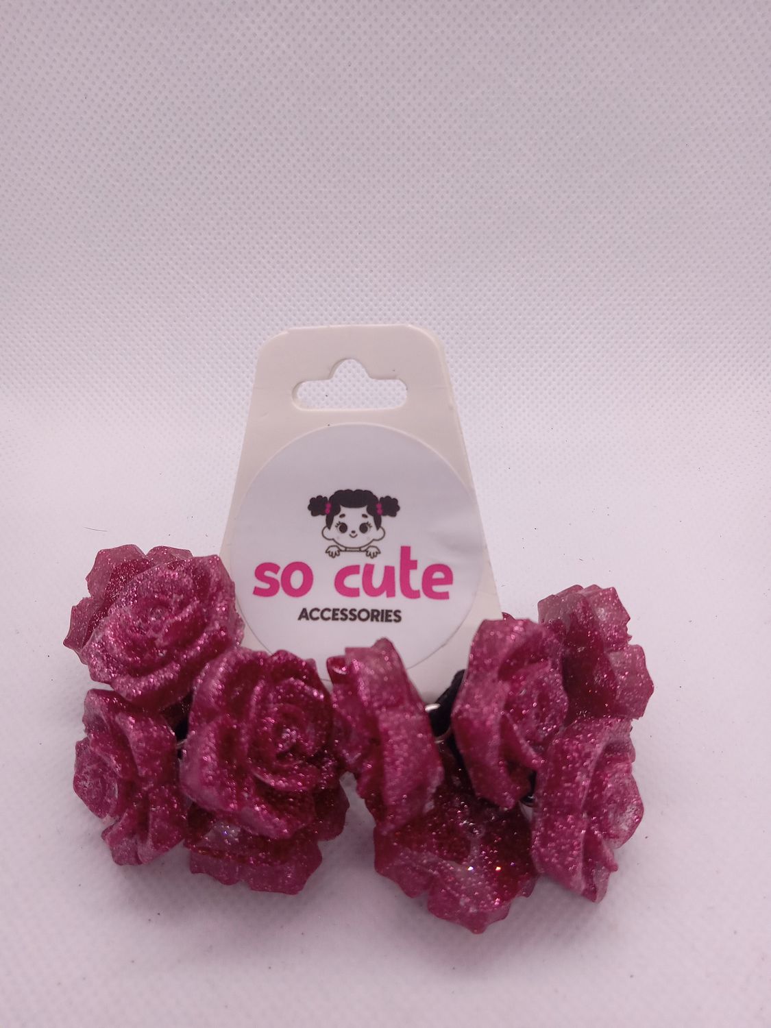 Raspberry Glitter Small Flowres 6 