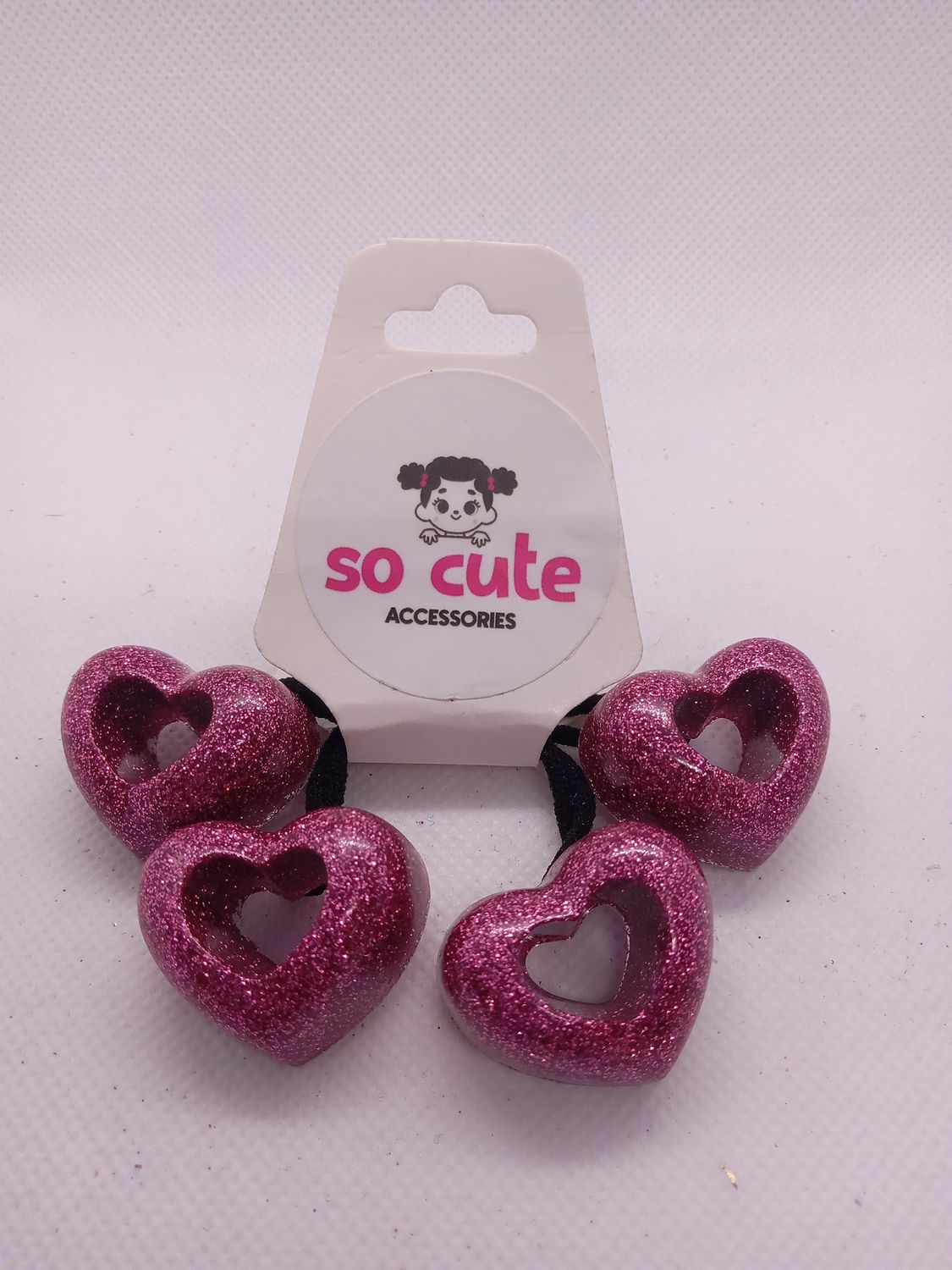 Raspberry Pink Glitter Hearts