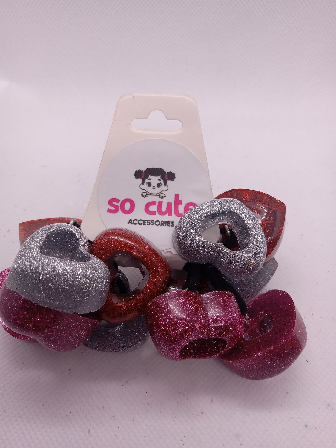 Red Glitter Hearts Multi 6 
