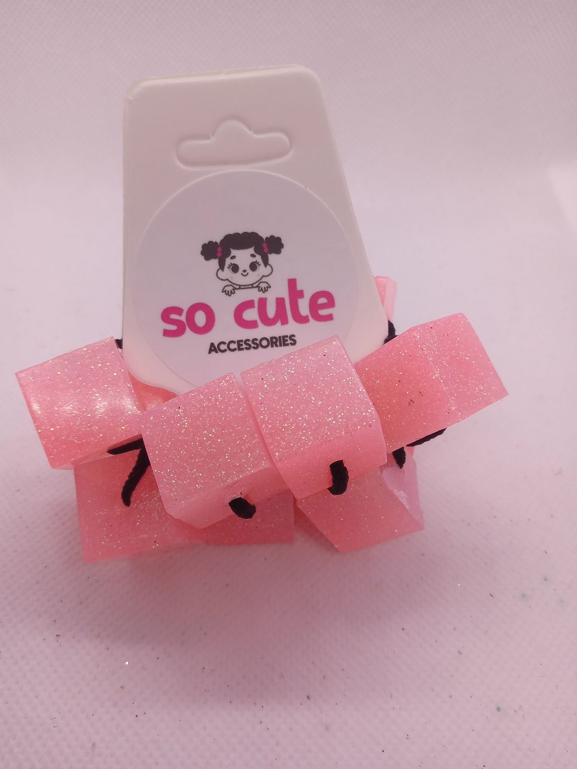 Light Pink Glitter Squares  6 
