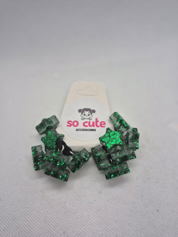 Green Vhunky Glitter Small Stars 6