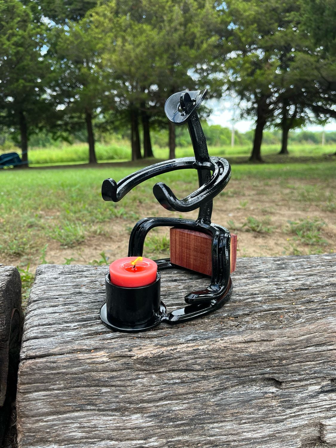 Horseshoe Cowboy Candle Holder