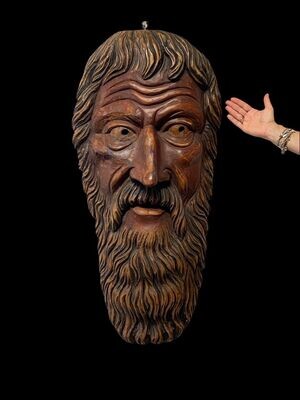 Huge esoteric wooden mask, 19th century