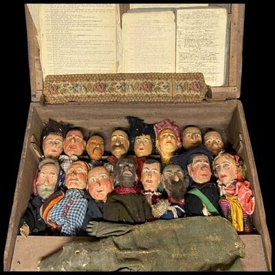 Complete collection of puppets, Italy late 1800s, early 1900s
​
​