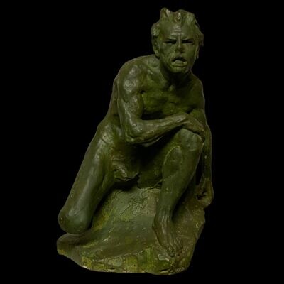 Terracotta demon sculpture, 19th century France
​