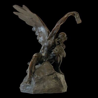Bronze sculpture god of time Chronos, SPANGHERO Francesco (1892-1945)
​