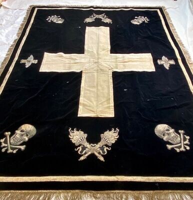 Amazing and rare Memento Mori funeral cloth, Italy 19th century