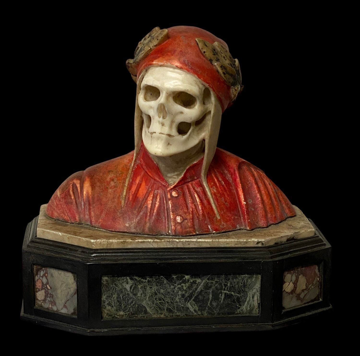 Sculpture representing Dante's death, Italy 18th/19th century