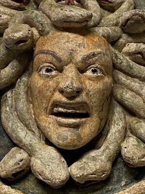 Polychrome Medusa sculpture, Italy late 18th century