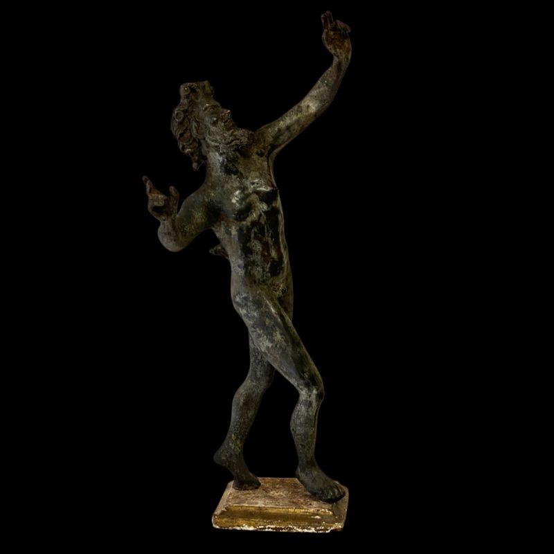 Fauno Bronze Sculpture Dancing of Pompeii, Italy 18-19 th century