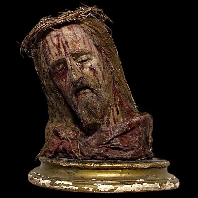 Eccezionale scultura in cera rappresentante il Cristo, Italia XIX secolo