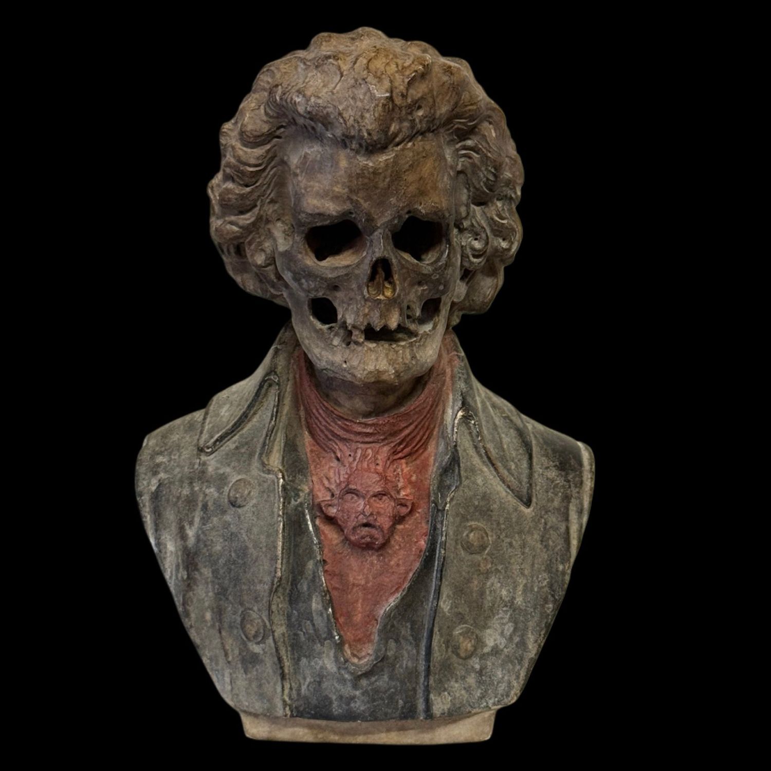 Bizzarra rappresentazione macabra di Beethoven in alabastro