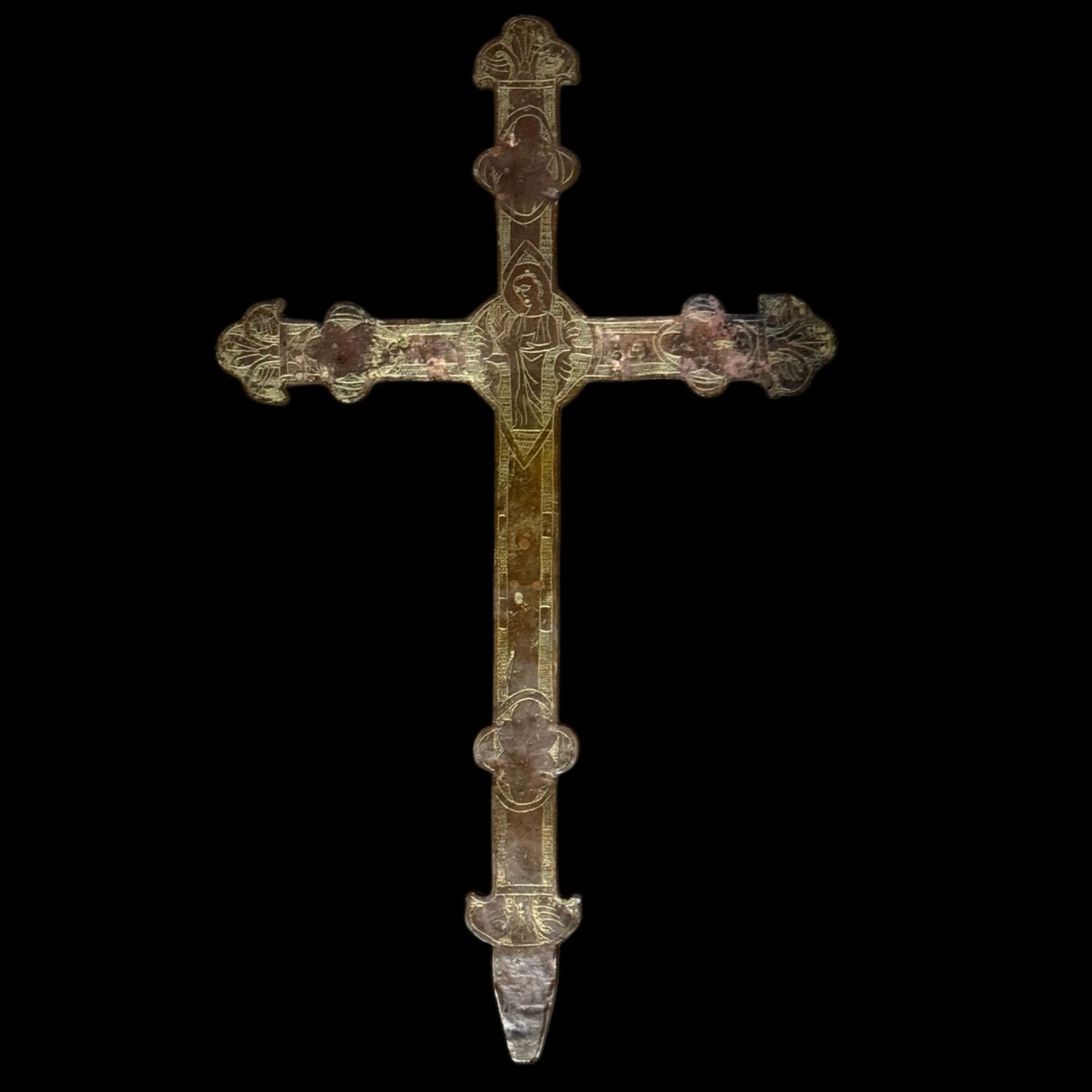 Processional cross in gilded copper, chiseled, Limoges, France, 13th century Processional cross in gilded copper, chiseled, Limoges, France, 13th century