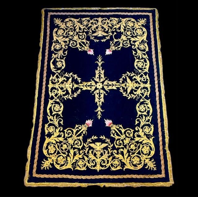 Embroidered confraternal funeral drape, late 19th century, Northern Italy