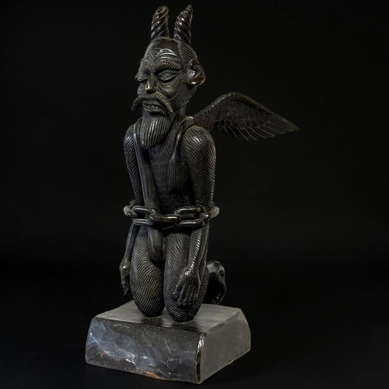 Diavolo incatenato – scultura in bronzo, Italia, inizi XX secolo