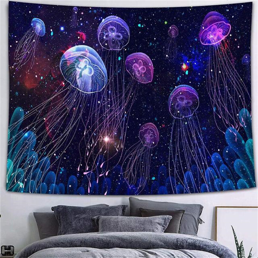 Tiere Wandtuch/Wandteppich: Quallen Universum