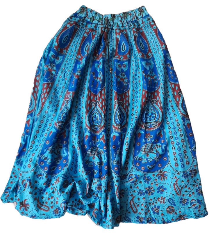 Langer indischer Rock (Blau)