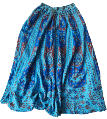 Langer indischer Rock (Blau)