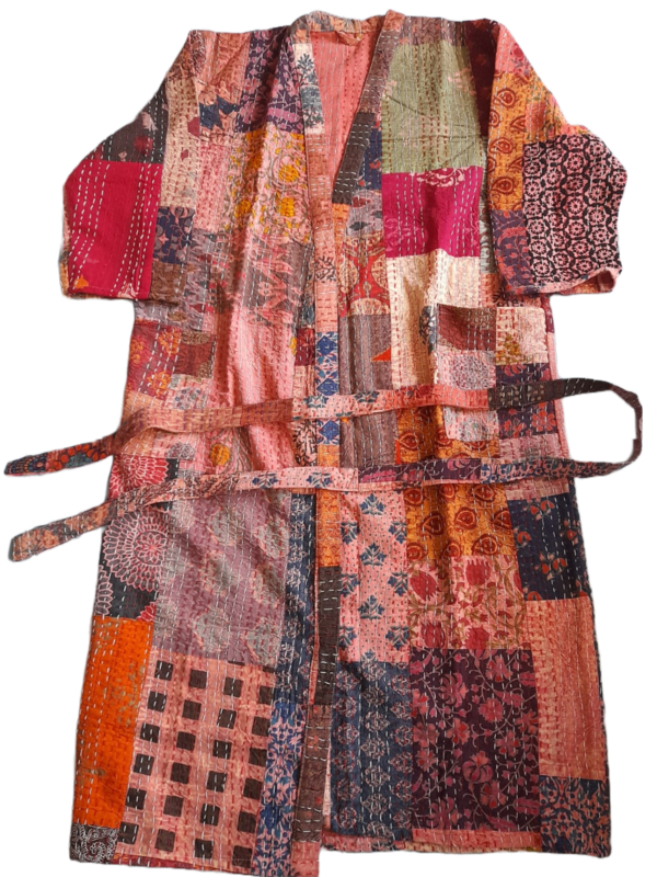 Langer Mantel im Patchwork-Design, für kühle Tage