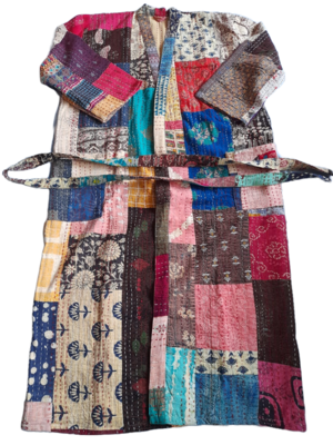 Langer Mantel im Patchwork-Design, für kühle Tage