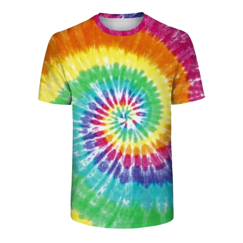 Psychedelisches, Buntes T-Shirt "Strandvibes" in Trippy Batik Style