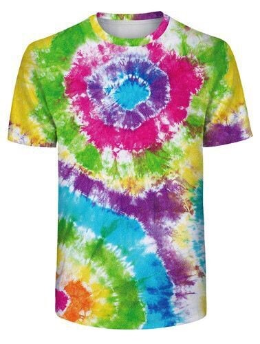 Psychedelisches, Buntes T-Shirt "Farbherz"in Trippy Batik Style