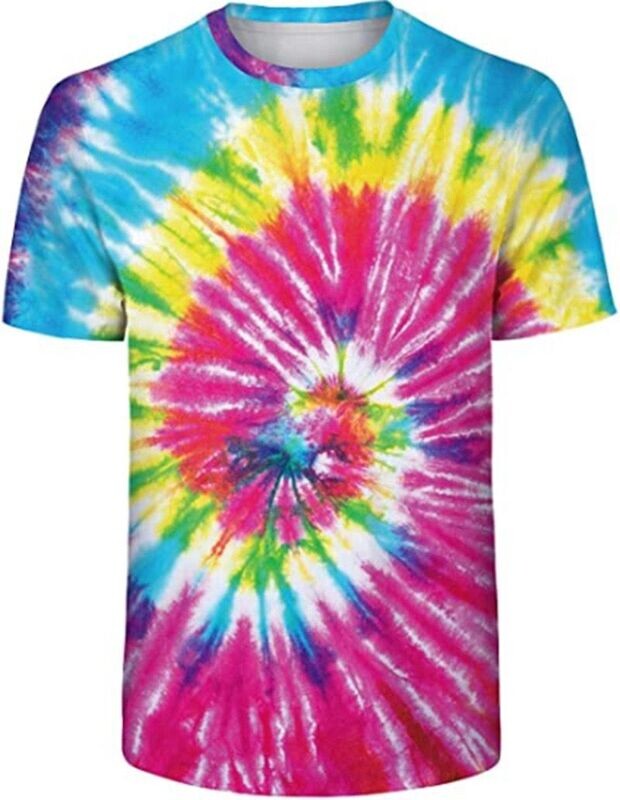Psychedelisches, Buntes T-Shirt "Pink Surfer" in Trippy Batik Style