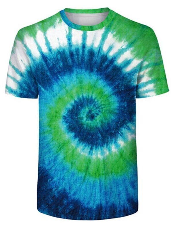 Psychedelisches, Buntes T-Shirt "Lagune" in Trippy Batik Style