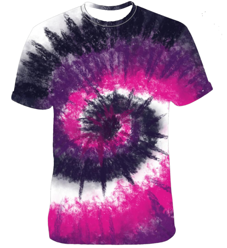 Psychedelisches, Buntes T-Shirt "Lila Seele" in Trippy Batik Style