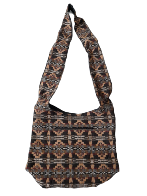 Große Hippie-Handtasche: Arcade Style braun  (35x25x12cm)