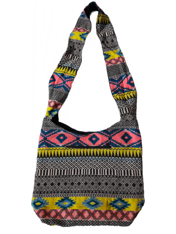 Große Hippie-Handtasche: mit rosa Rauten  (35x25x12cm)