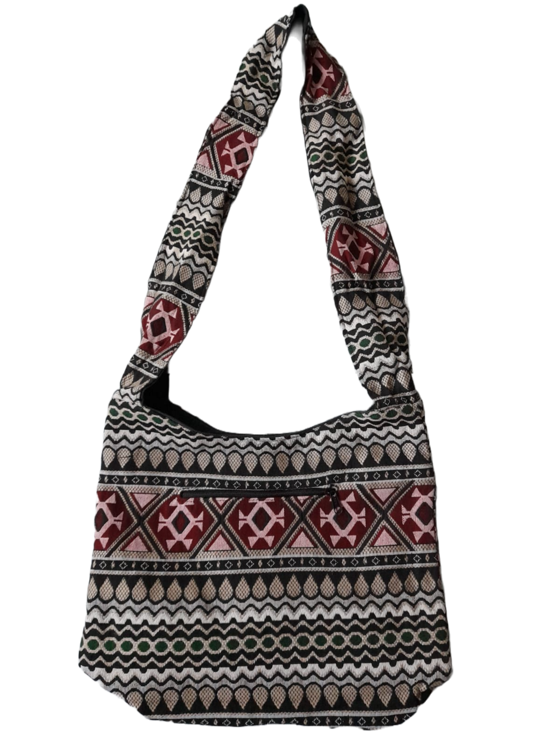 Große Hippie-Handtasche: Arcade Style mit rot (35x25x12cm)