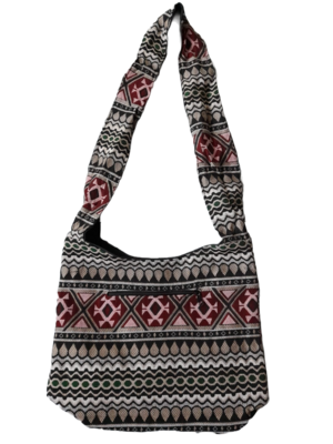 Große Hippie-Handtasche: Arcade Style mit rot (35x25x12cm)