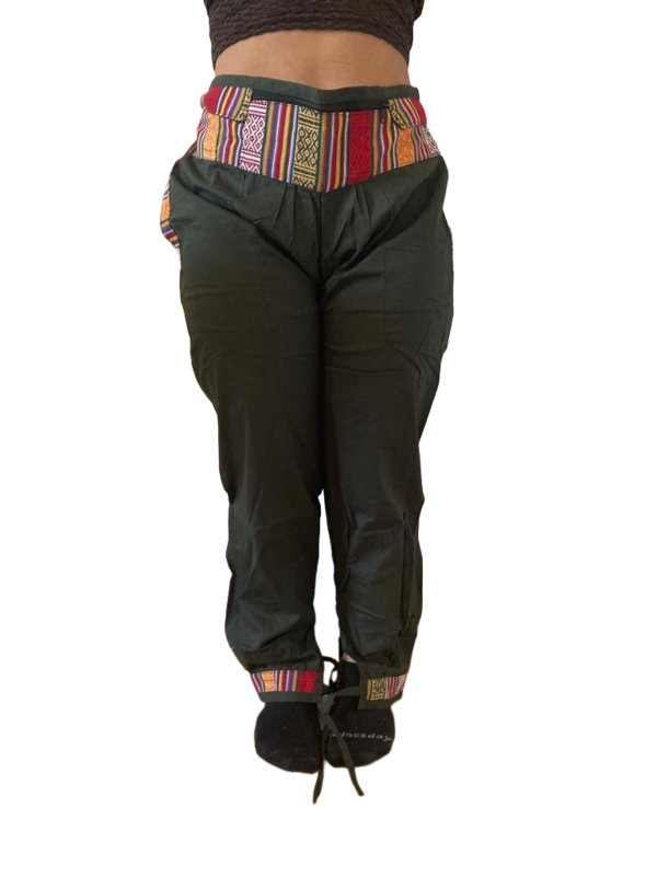 Bequeme Tibet Style Hose aus 100% Baumwolle in Olivgrün
