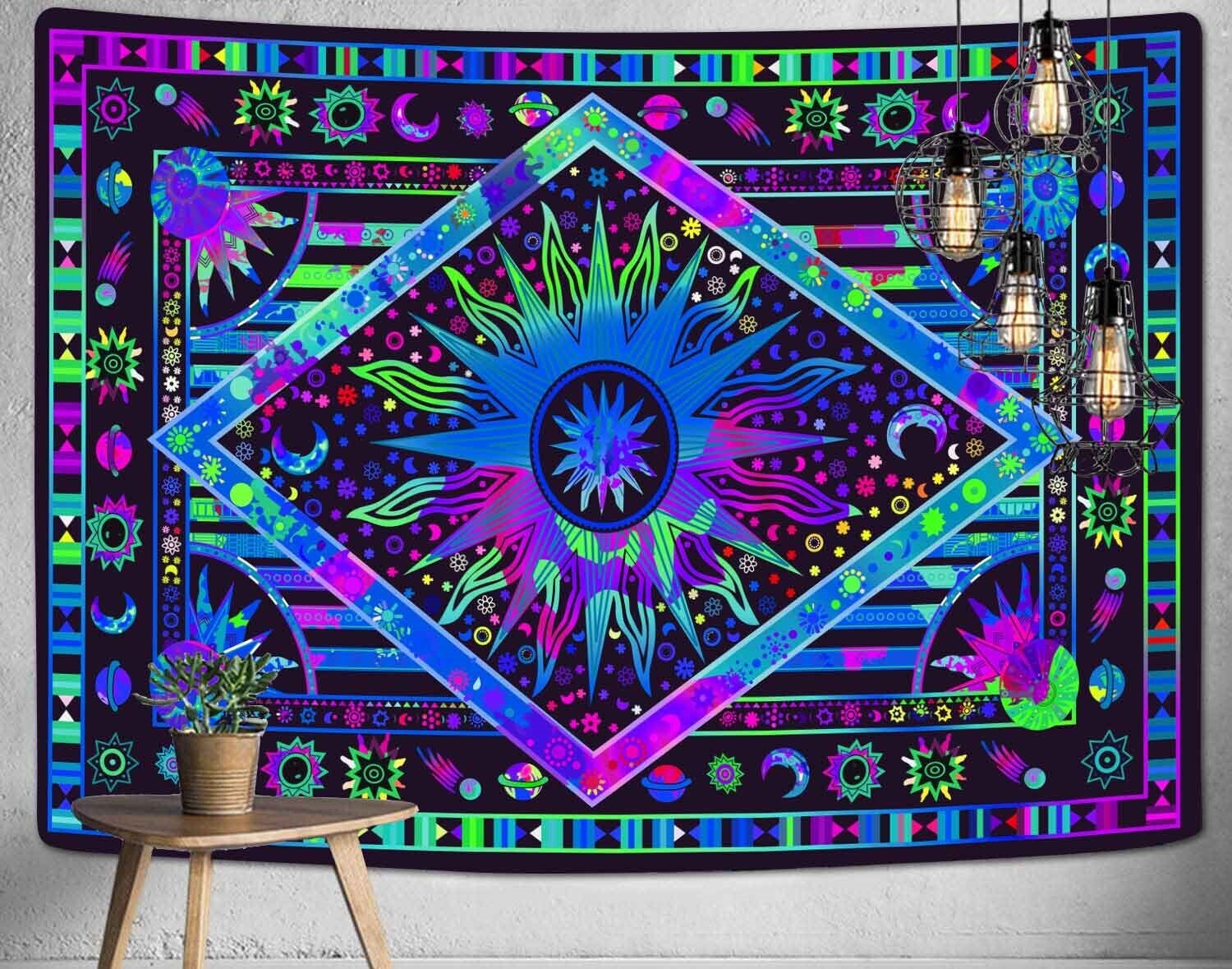 Mandala Wandtuch/Wandteppich: Space Carpet Mandala