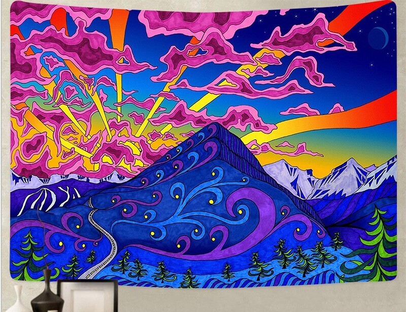 Trippy Wandtuch/Wandteppich: Graphic Sunset