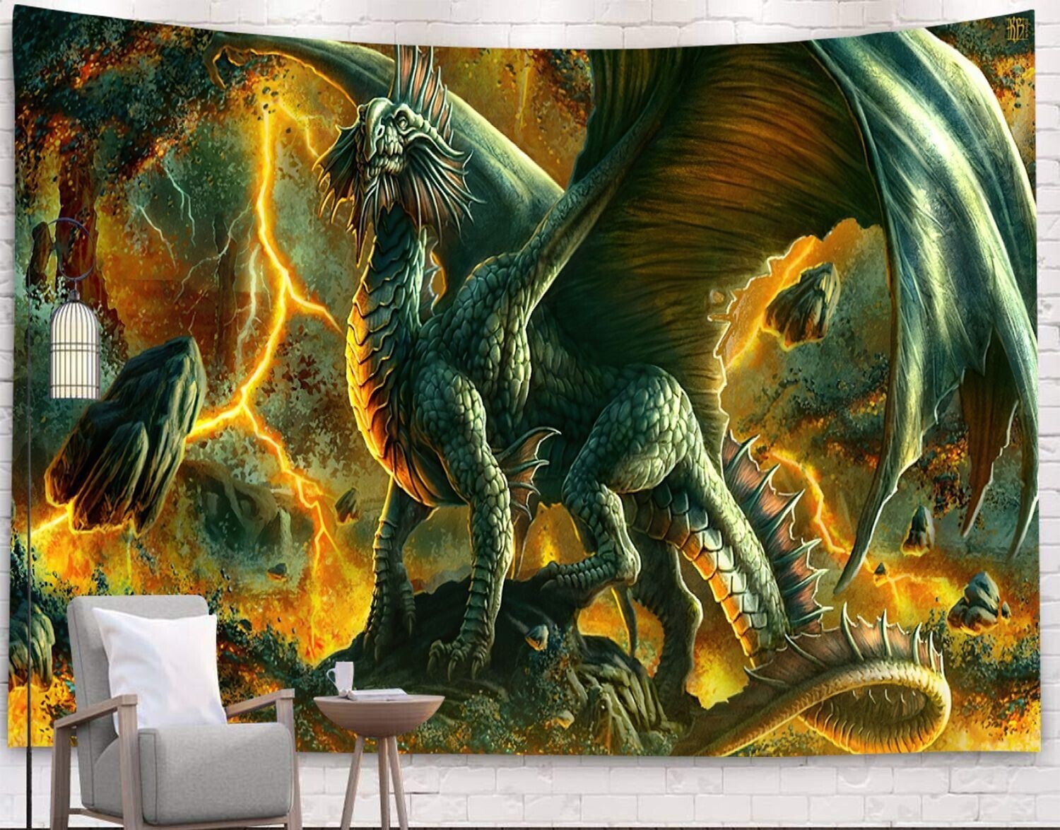 Drachen Wandtuch/Wandteppich: Herbstdrache