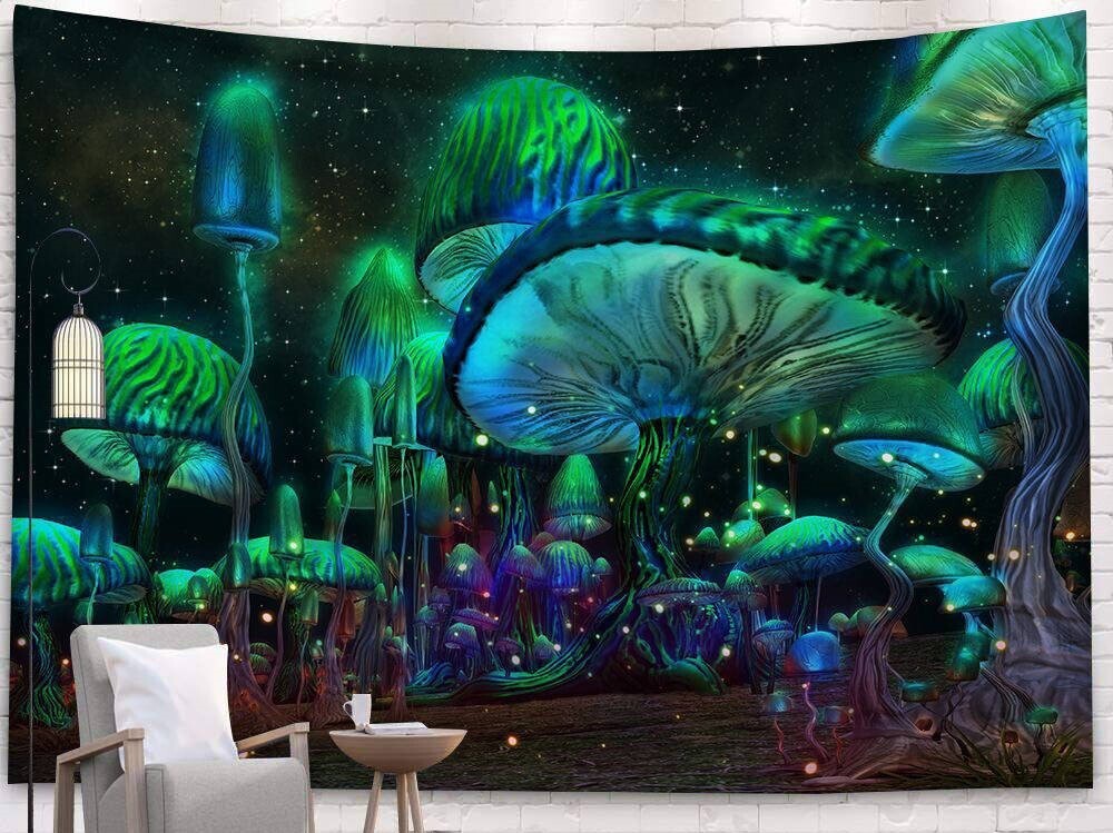 Mushroom Wandtuch/Wandteppich: Alien Welt Pilze