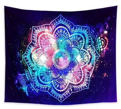 UV-Licht aktives Wandtuch/Wandteppich: Bunte Blüte (Schwarzlicht aktiv)