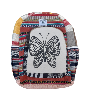 Handgefertigter Rucksack aus Indien "Schmetterling"