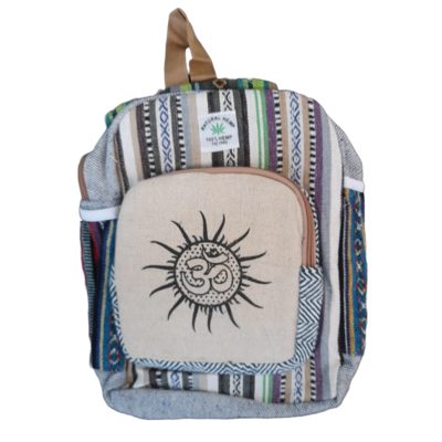Handgefertigter Rucksack aus Indien "Spirituelle Sonne"
