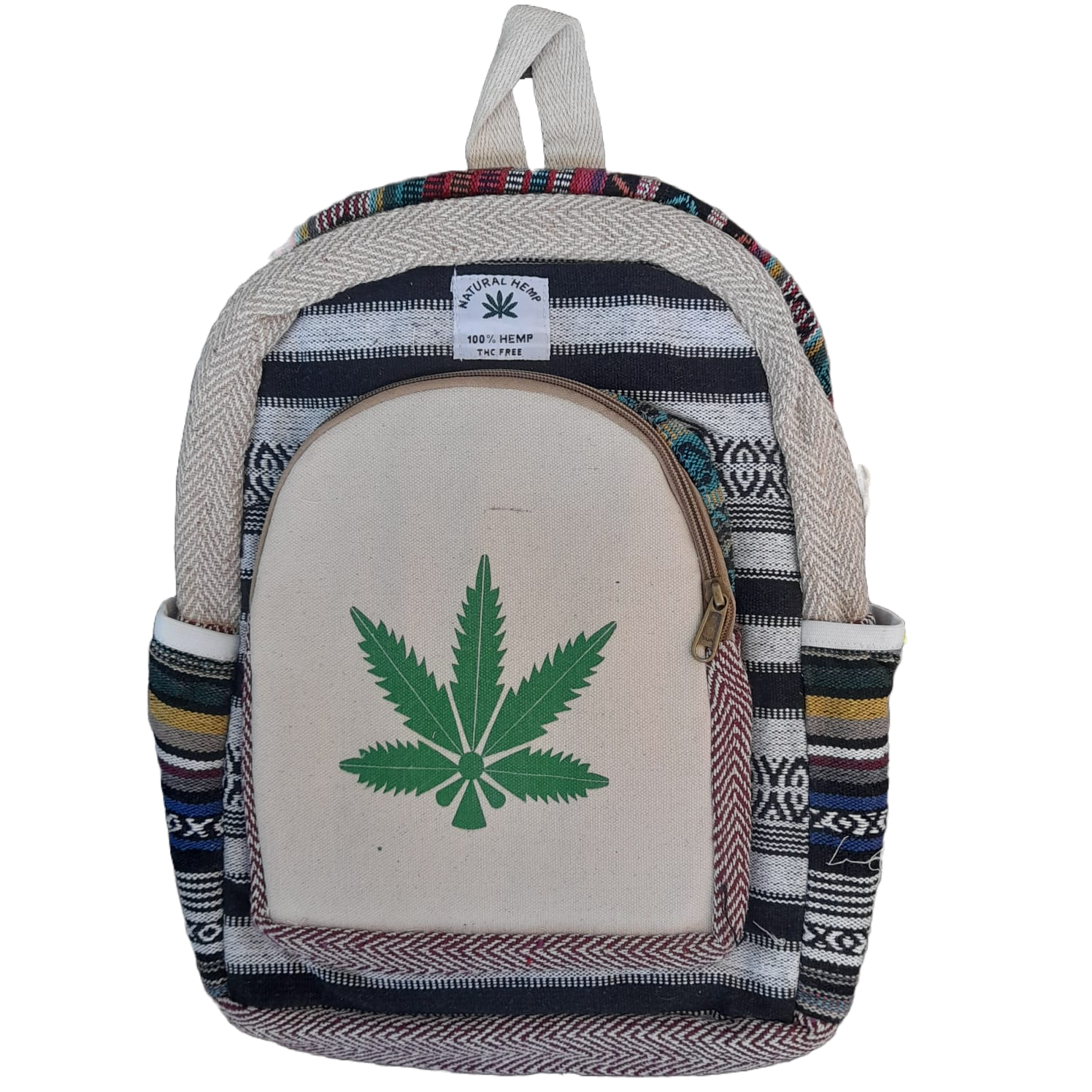 Handgefertigter Rucksack aus Indien "H*nf Blatt"