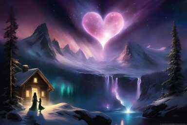 Landschafts Wandtuch/Wandteppich: Mystical Aurora